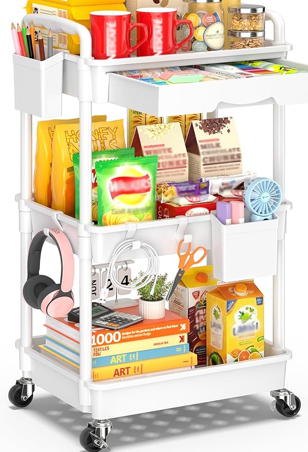 SUNALLY 3 Tier Rolling Cart by SUNALLY