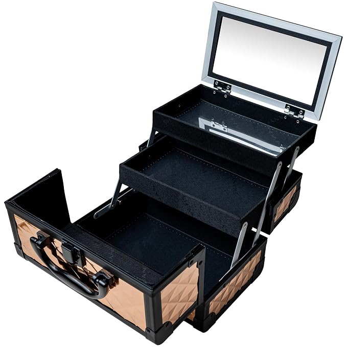 SHANY Chic Makeup Train Case Cosmetic Box Portable Makeup Case Cosmetics Beauty - Image 3