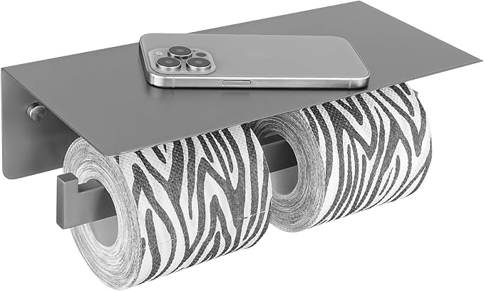 APLusee Gunmetal Gray Double Toilet Paper Holder by APLusee