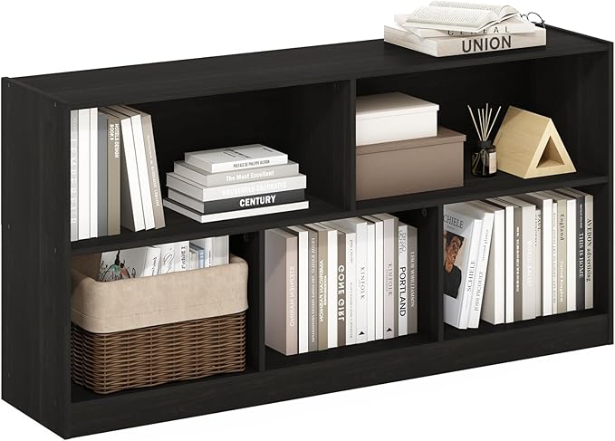 Furinno DALY Book Shelf, 5-Cube Bookshelf, Horizontal Cube Storage Organizer by Furinno-FitsYourSpaceFitsYourBudget