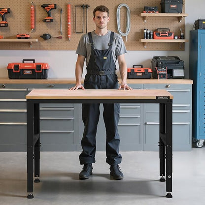 VEVOR Adjustable Workbench, 48 x 20-inch Heavy Duty Work Bench - Image 8