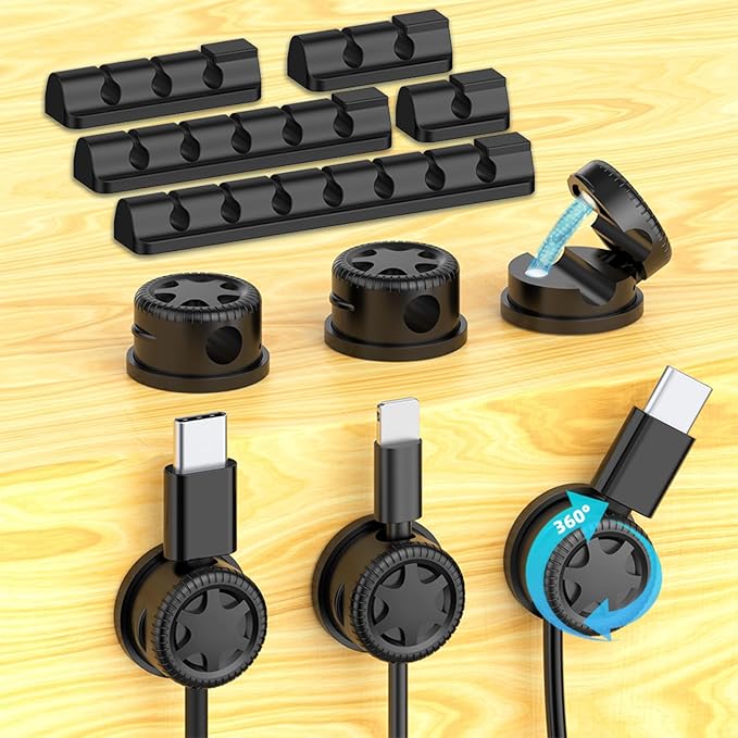 11PCS Cable Management Cord Holder Organizer, Magnetic Cable Clips Adhesive by Unknown