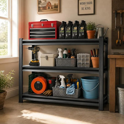 Garage Shelving Small Bookshelf Storage Shelves Heavy Duty 1200LBS 3 tier - Image 2