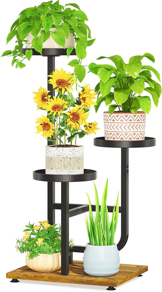 LASZOLA Black 3 Tier Tall Metal Plant Stand Indoor, Large Heavy Duty Planter by LASZOLA