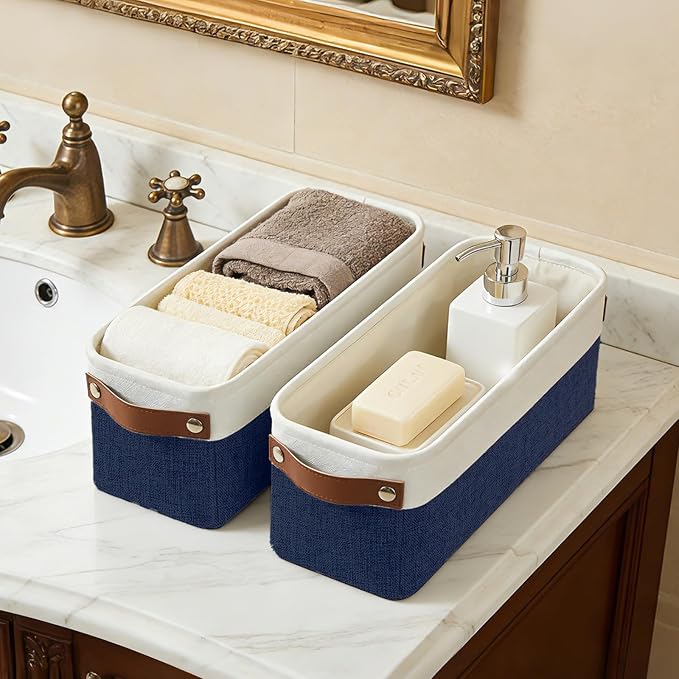 Bagnizer Small Fabric Storage Baskets, Decorative Basket - Image 4