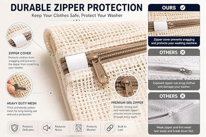 6-Pack Laundry Bags, Durable Cotton Mesh - Image 5