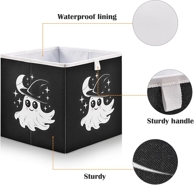 Halloween Black Closet Organizers Storage Cubes Storage Bins Shelf Baskets - Image 4