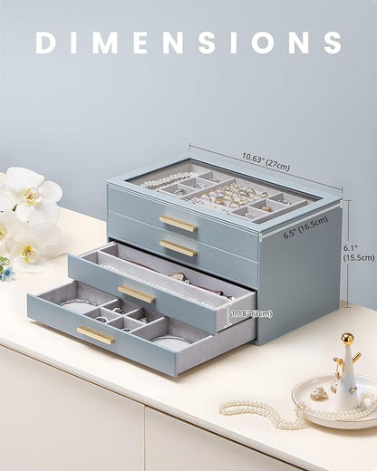 Lolalet Jewelry Box Organizer, 4-Layer Jewelry Organizers and Storage Case - Image 5
