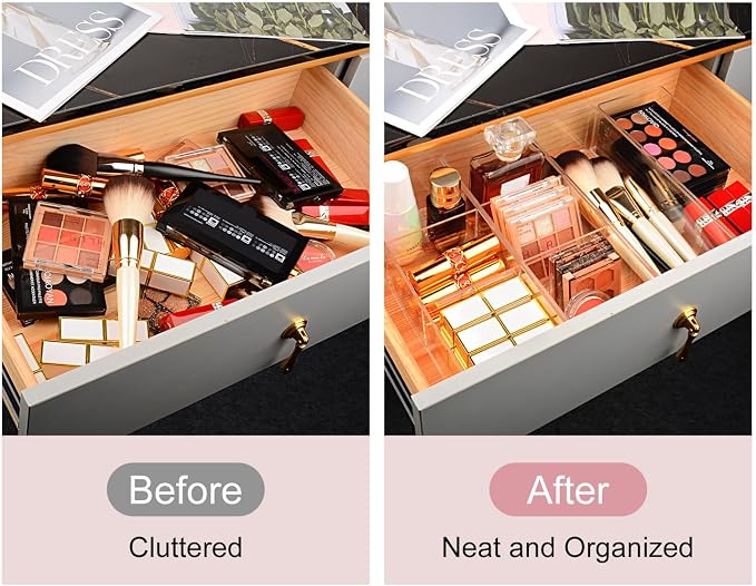 JessLab Acrylic Organizer, 2PK Cube Sections Makeup Organizer - Image 3