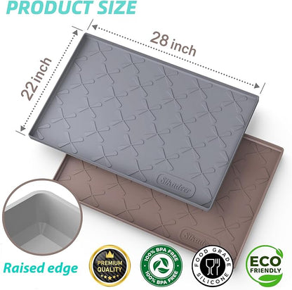 SIKADEER 28" x 22" Under Sink Mat Waterproof, Silicone Mat Kitchen Drawer Shelf - Image 3
