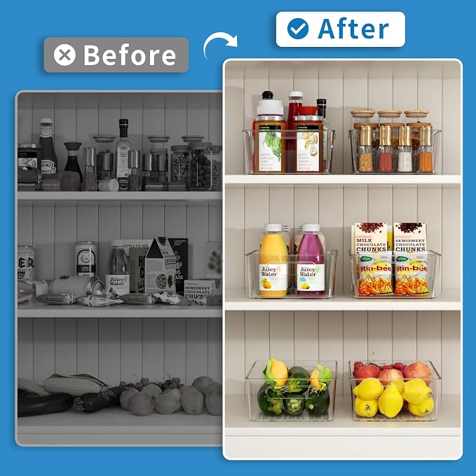 4 Pack Clear Pantry Organizers and Storage Bins - Image 7