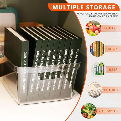 MOONEDGE 6-Pack Clear Plastic Storage Bins — Open-Top PET Storage Containers & - Image 5