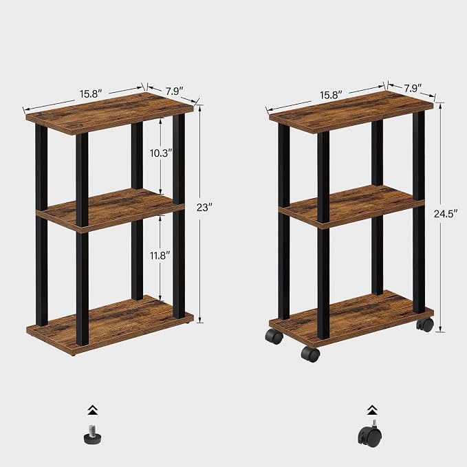 TUTOTAK Small Side Table, Narrow End Table, Bedside Table, Couch Side Table - Image 3