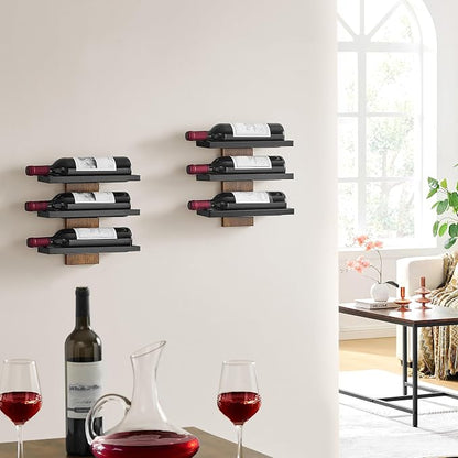Hoctieon 3-Tier Wall Mount Wine Rack Set, Wall Mounted Wine Bottle Racks - Image 5