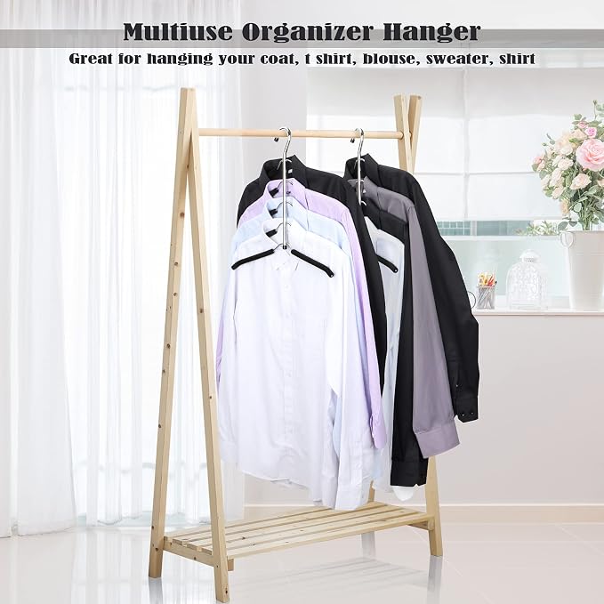 Hangers Space Saving Clothes Hanger 2 Packs Swing Arm Non Slip Padded Coat - Image 6