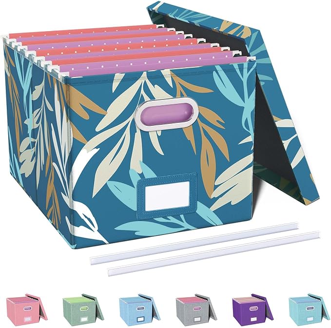 File Organizer with Lid, File Box, File Cabinet by Oterri