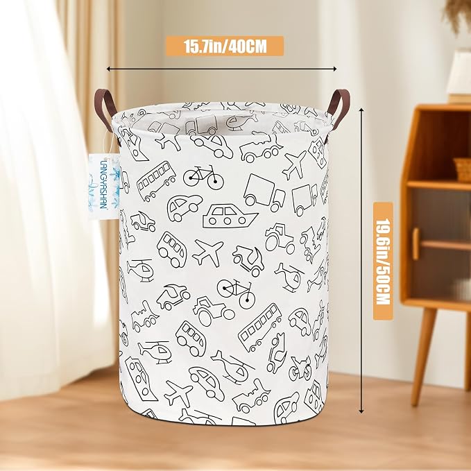 LANGYASHAN Laundry Basket Canvas Fabric Collapsible Organizer Basket - Image 2