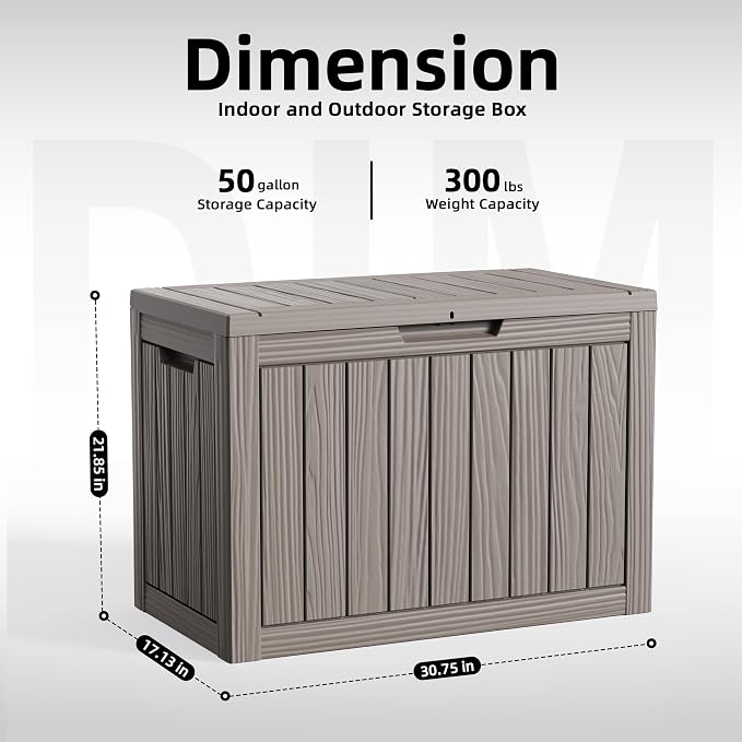 EasyUp 50 Gallon Outdoor Storage Box, Outdoor Deck Boxes - Image 2