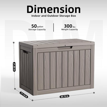 EasyUp 50 Gallon Outdoor Storage Box, Outdoor Deck Boxes - Image 2