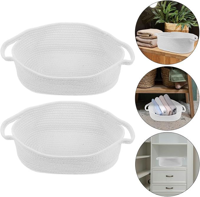 BESPORTBLE 2pcs Small Woven Cotton Rope Baskets - Image 9