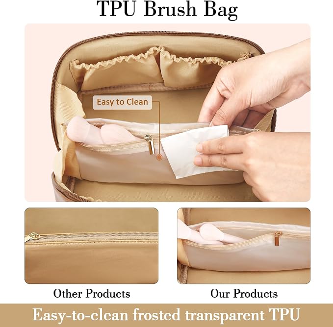 Birthday Gifts for Women Teen Girl, Personalized Initial Makeup Organizer Bag - Image 6