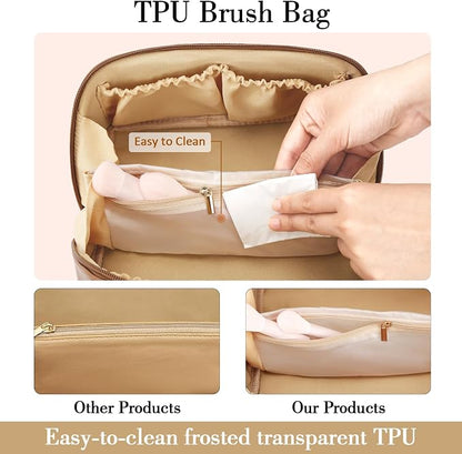 Birthday Gifts for Women Teen Girl, Personalized Initial Makeup Organizer Bag - Image 6