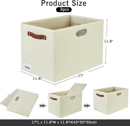 3-Pack Foldable Fabric Storage Bins - Image 2