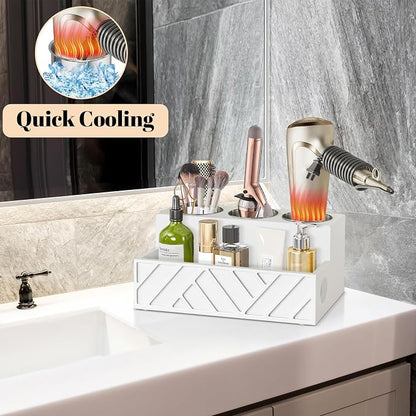 Hair Tool Organizer, Hair Dryer Holder Wall Mounted, Bathroom Countertop - Image 3