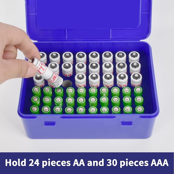 FULLCASE Battery Storage Organizer Holder Holds 54 AA AAA Batteries, Box Cases - Image 2