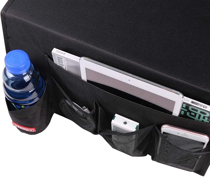 Bedside Caddy, 5 Pockets Bedside Organizer Caddy Under Mattress, Holds Water - Image 2