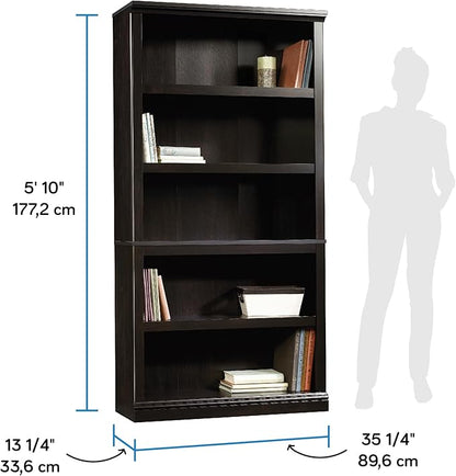 Sauder 5 Tier Book Shelf Wooden Bookcase Multipurpose Bookshelf - Image 3