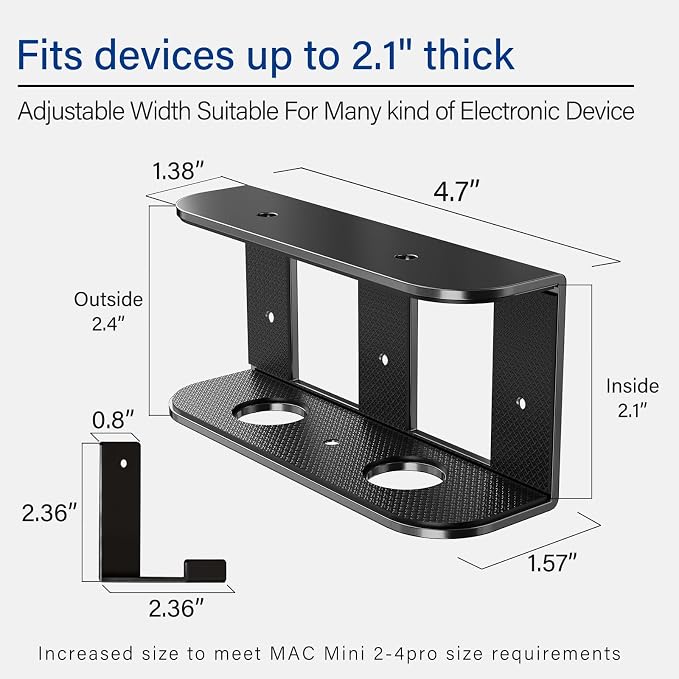 BYMECOST Under Desk Laptop Mount, Metal Under Desk Storage Holder, - Image 5