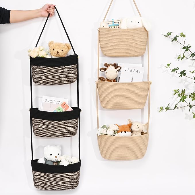 Hanging Basket, 3-Tier Woven Wall Basket - Image 7