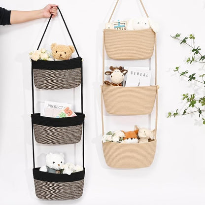 Hanging Basket, 3-Tier Woven Wall Basket - Image 7