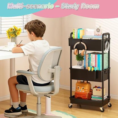 SUNALLY Baby Diaper Caddy Cart, 3 Tier Rolling Diaper Cart - Image 5