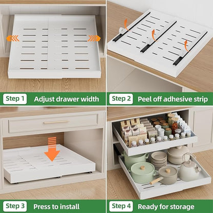 PAKETA 4 Pack Expandable Pull Out Cabinet Organizer, Sliding Drawers - Image 6