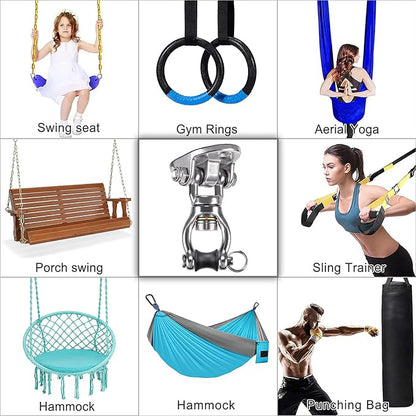 SELEWARE Heavy Duty Bearing Swivel Swing Hanger Stainless Steel Swing Hooks | - Image 4