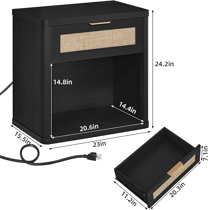 LEYAOYAO Rattan Nightstands Set of 2 - Image 3