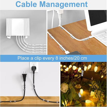 Cable Clips Clear, Upgraded Adhesive Wire Holders - Image 6