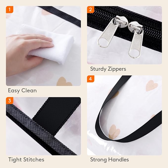 Lifewit 4 Pack Clear Clothes Storage Bags, 45L Plastic Blanket Storage Bag - Image 7