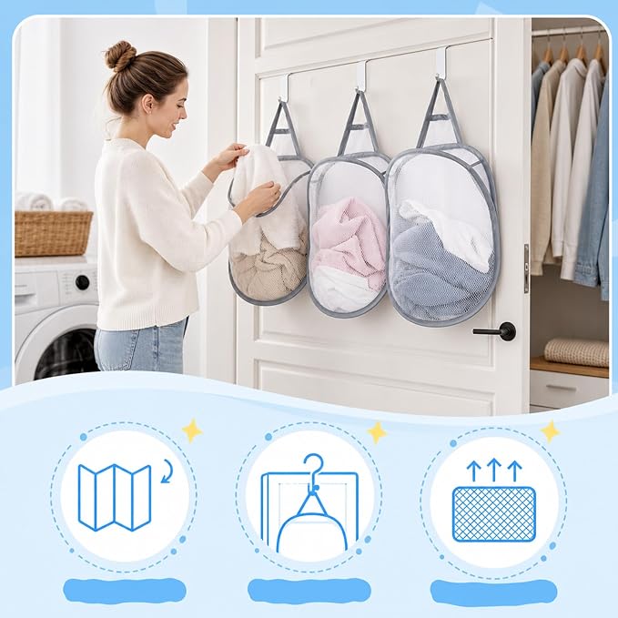 3 pcs Mini Hamper, Hanging Laundry Hamper - Image 5