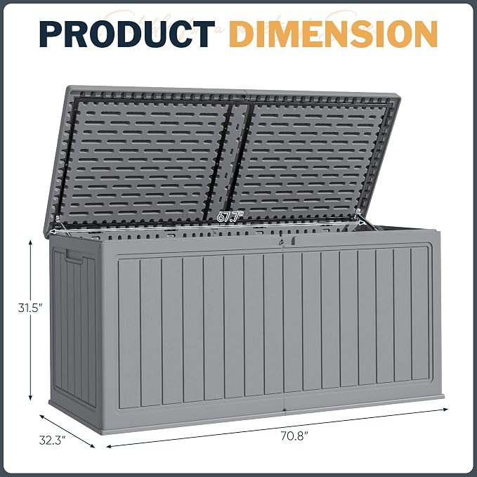Greesum 260 Gallon HDPE Outdoor Storage Box - Image 7