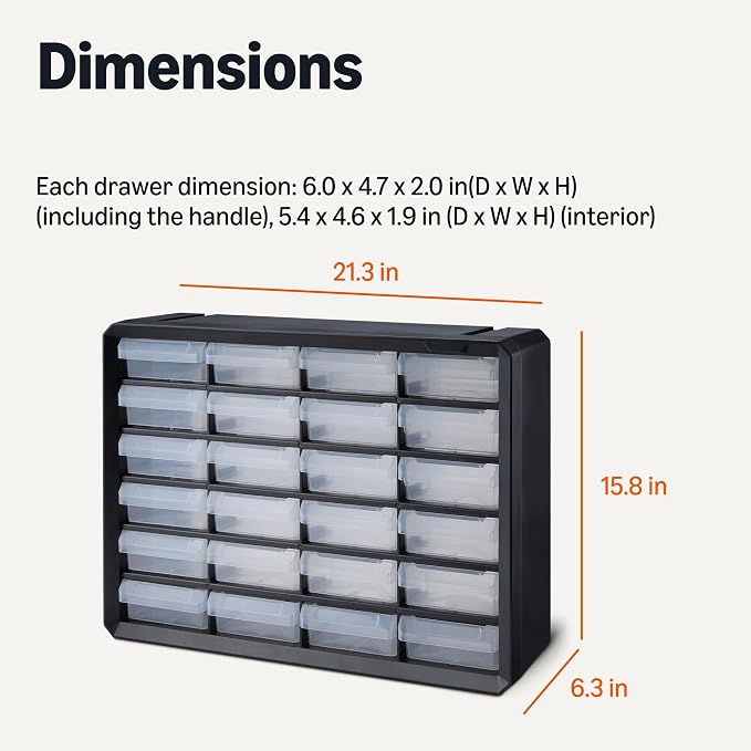 Amazon Basics 24-Drawer Plastic Storage Organizer - Image 2