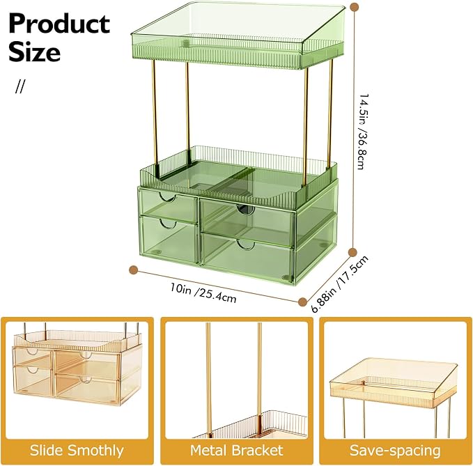 SNSLXH 4 Drawers Makeup Organizer - Image 2