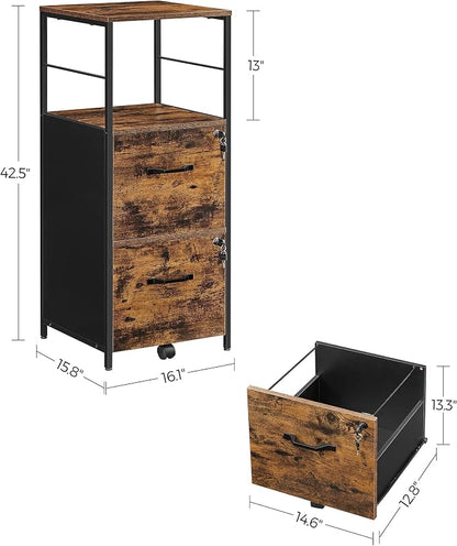 VASAGLE File Cabinet for Home Office, 2-Drawer Filing Cabinet - Image 3