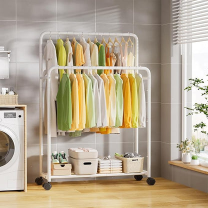 Simple Trending Clothing Clothes Rack Double Rods - Image 4