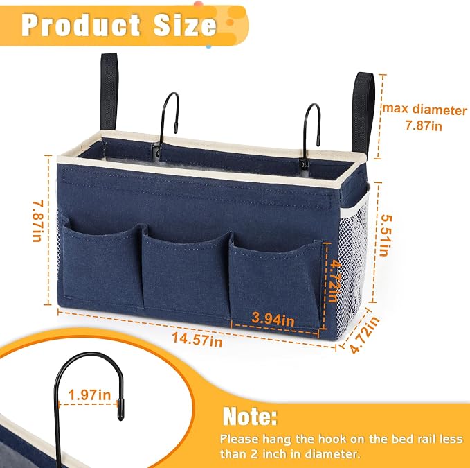 Bedside Caddy Bedside Organizer Bedside Storage Caddy - Image 3