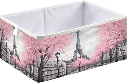Paris Eiffel Tower Foldable Cube Storage Bin, Home Decor Organizer Storage - Image 2