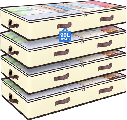 90L Under Bed Storage Containers, Closet Organizers and Storage Bins, Foldable by BuddingJoy-BuildaJoyfulLifeforYou
