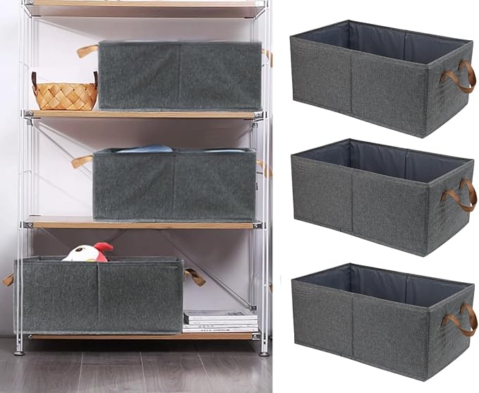 Fordonral Pack of 3 Large Capacity Storage Bins Closet Organizer System - Image 7